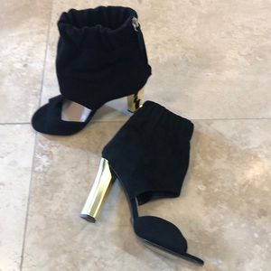 Diane Von Furstenberg Suede/gold Booties